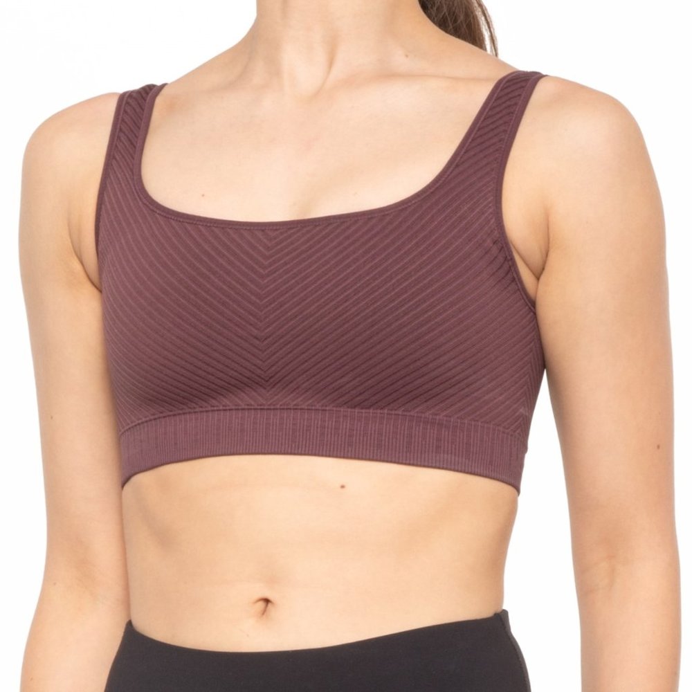 NWT Avocado Shayna Chevron Sports Bra XS/S maroon red